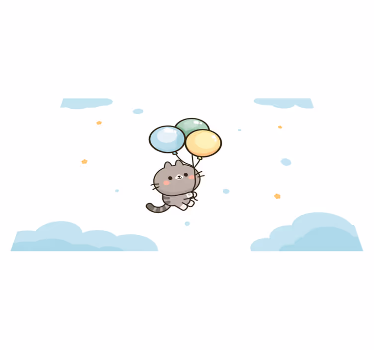 Tischset kinder mit süßen katzenballons - TenStickers