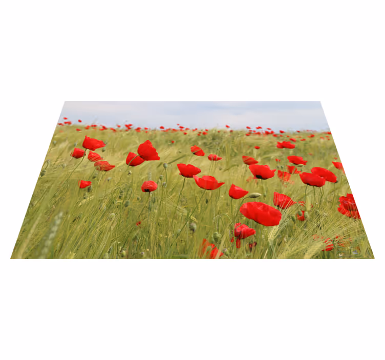 Platzset Blumen Rote rosen auf grüner wiese - TenStickers