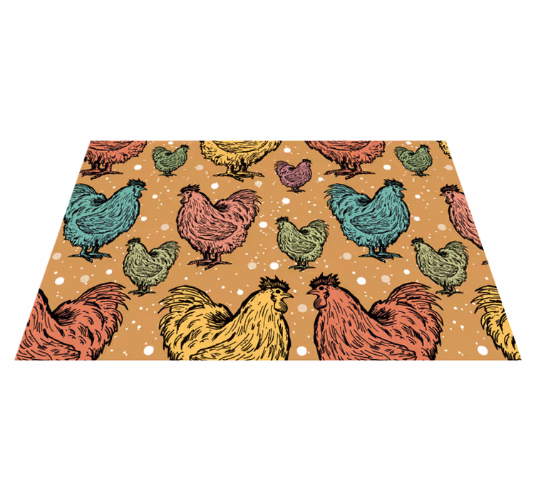 Tischsets originell mit buntem hühnerdesign - TenStickers
