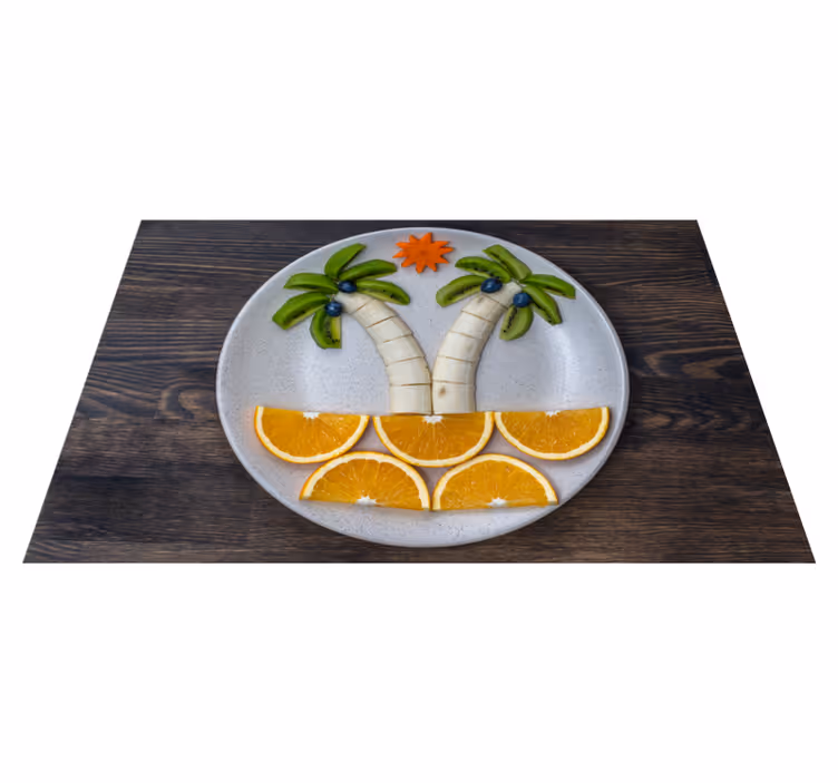 Tischsets originell mit tropischem obstarrangement - TenStickers