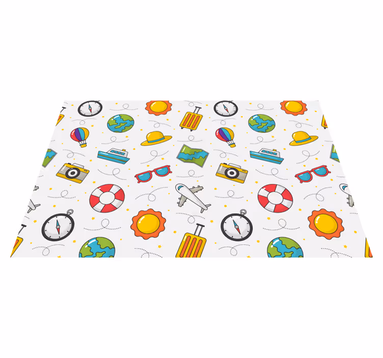 Tischset kinder spielerische reiseelemente - TenStickers