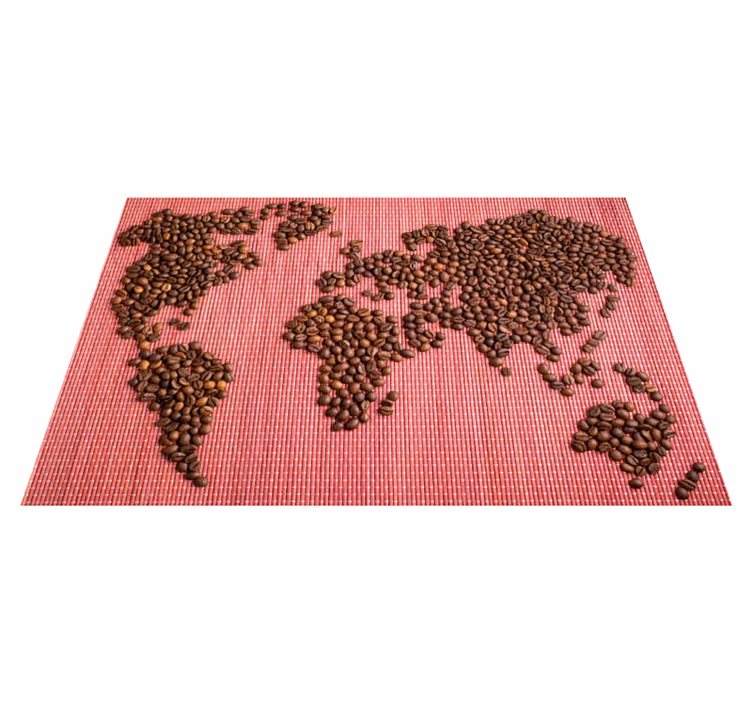 Tischset Textur Kaffeebohnen weltkarte - TenStickers