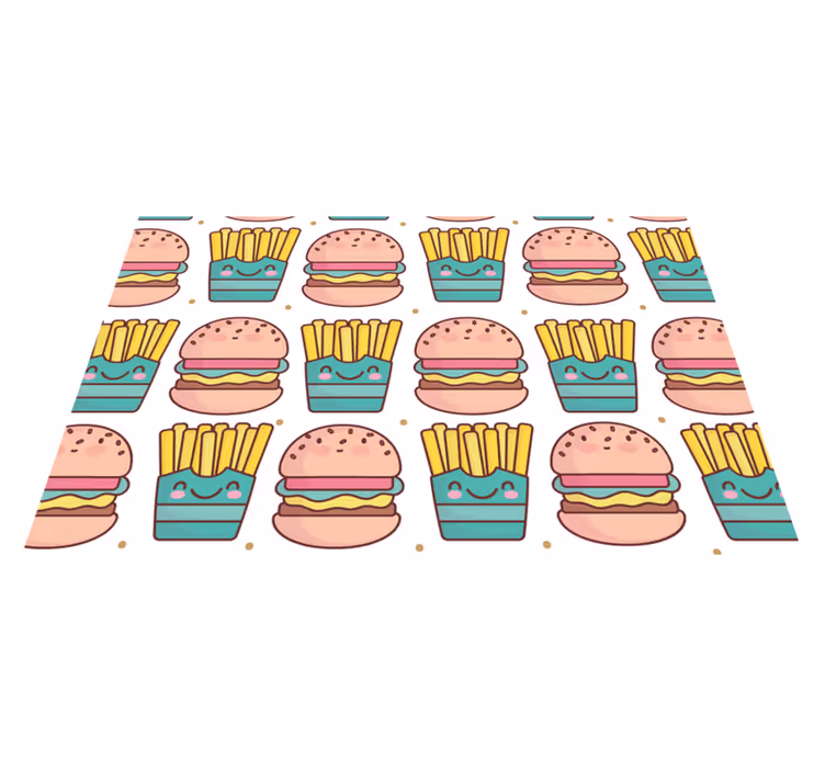 Tischset kinder mit fröhlichem burger-muster - TenStickers