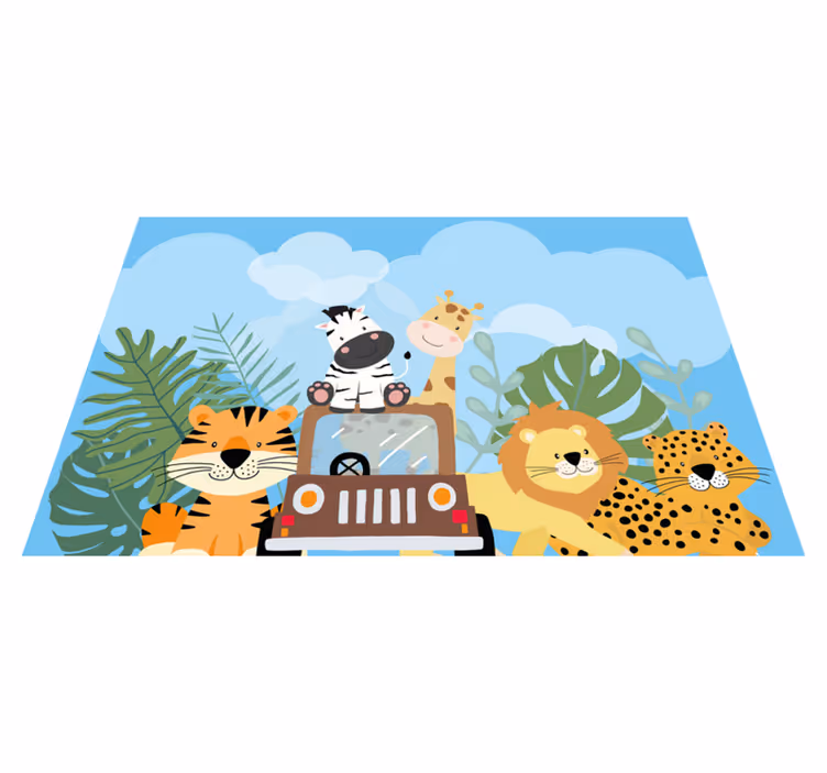 Tischset kinder safari tierwelt - TenStickers