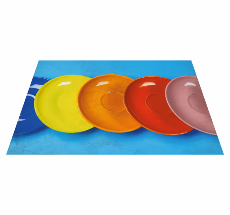 Tischset rechteckig Regenbogenfarbene teller - TenStickers