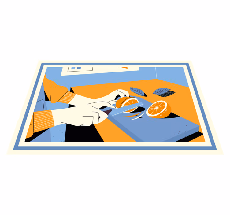 Tischset modern für frisches orangen schneiden - TenStickers