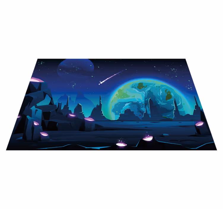 Tischset modern mit kosmischer landschaftsszene - TenStickers