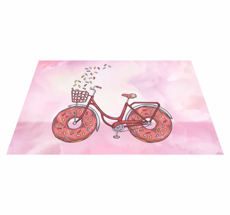 Tischsets originell Fahrrad mit donuträdern - TenStickers