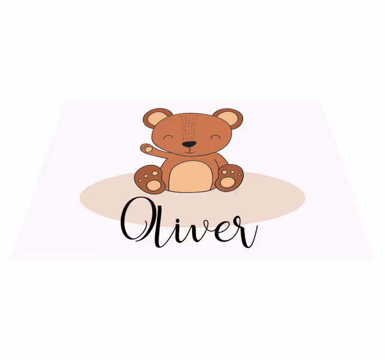 Tischset mit Namen Süßer teddybär mit Namen - TenStickers