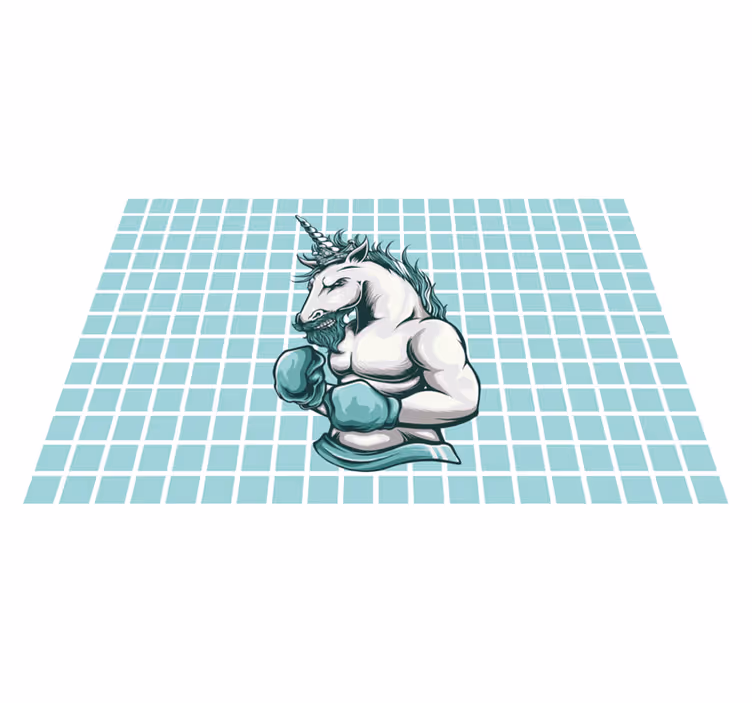 Tischsets originell Training fitnessstudio einhorn cartoon - TenStickers