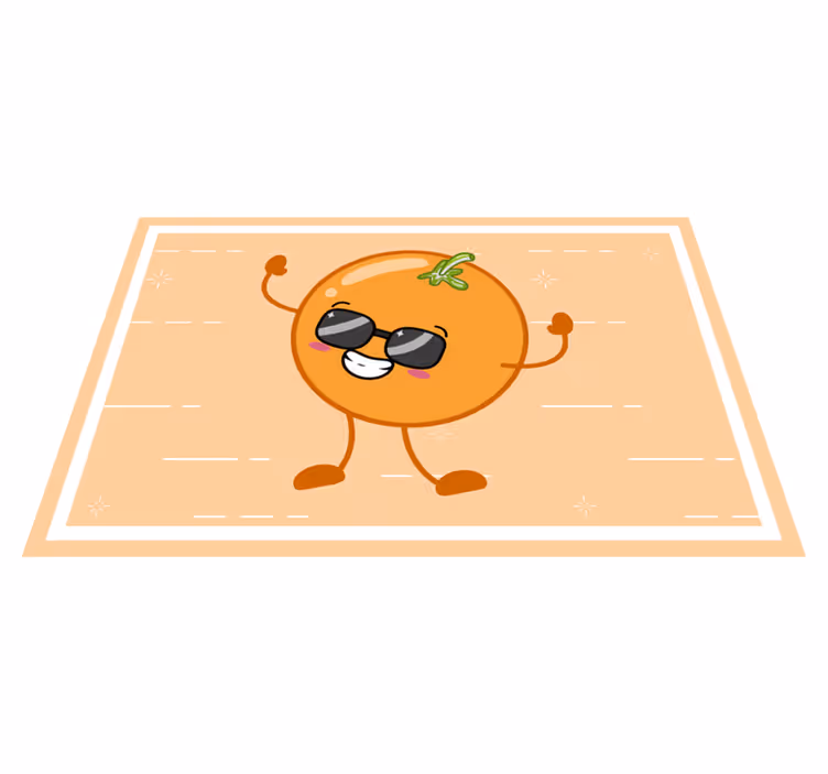 Tischset kinder mit fröhlichem orangefarbenen charakter - TenStickers