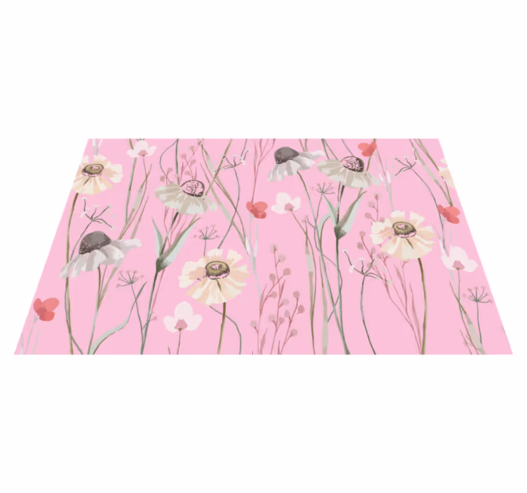 Tischsets originell blumenmuster in rosa - TenStickers