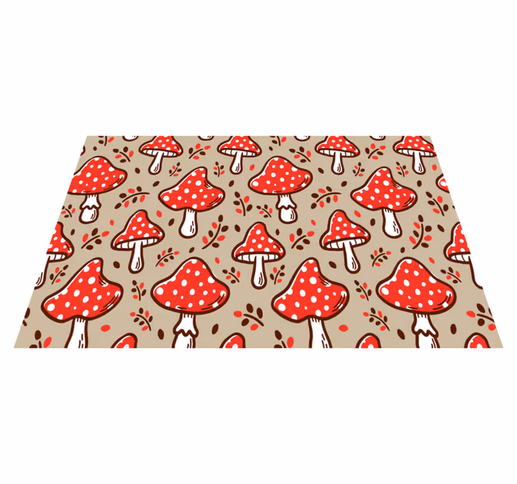Tischsets originell mit roten gepunkteten pilzen - TenStickers