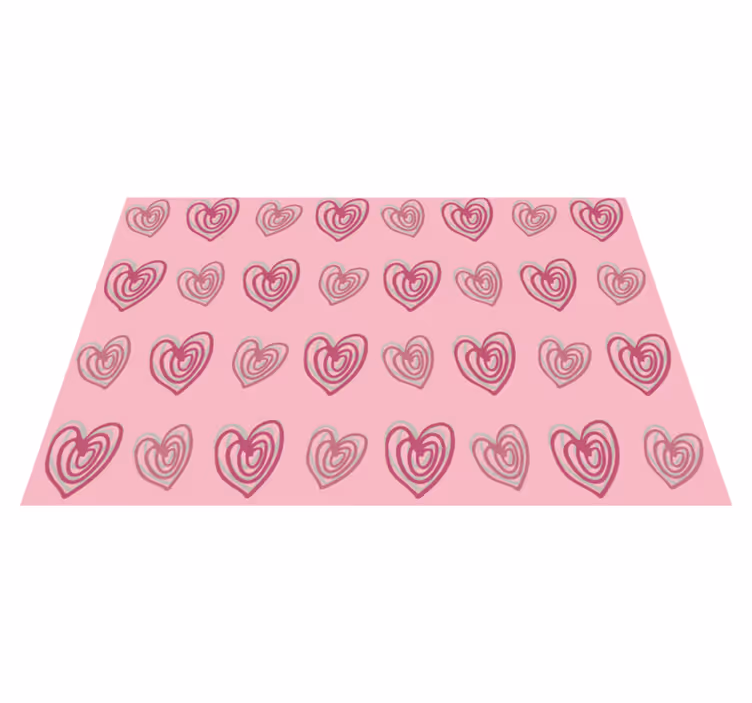 Tischset modern Doodle herzen rosa Muster - TenStickers