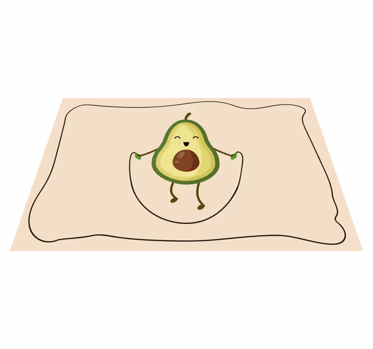 Tischset Kinder Lustige avocado, die ein seil springt - TenStickers