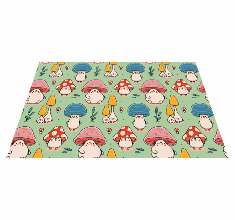 Tischset kinder mit niedlichen pilzfiguren - TenStickers