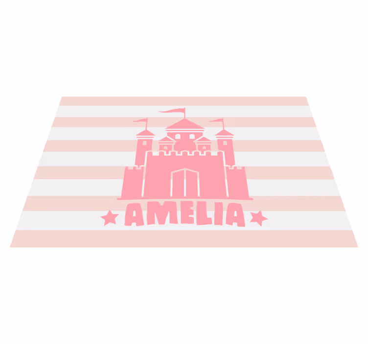 Tischset Schloss mit Streifen und Namen - TenStickers