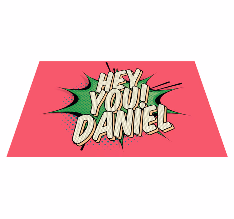 Tischset mit namen hey du! personalisierbar - TenStickers