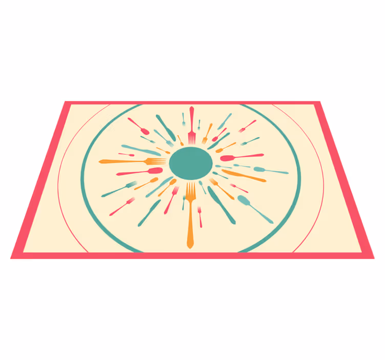 Tischset modern farbexplosion im besteck - TenStickers