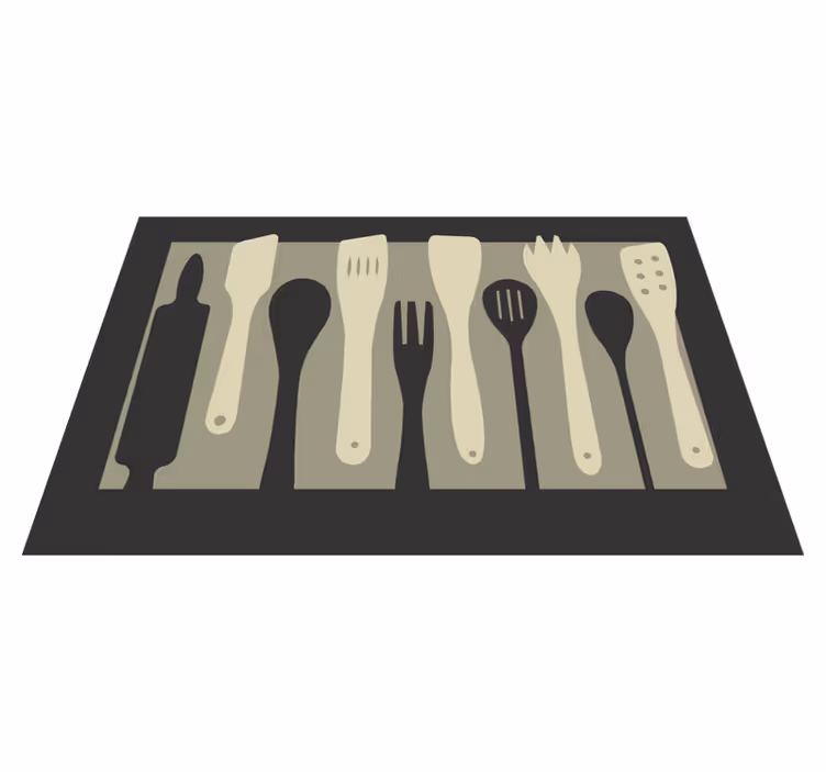 Tischsets originell mit kochutensilien-silhouetten - TenStickers