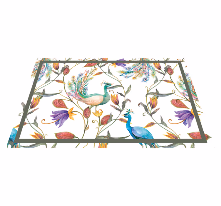 Tischsets originell im pfau-blumenmuster - TenStickers