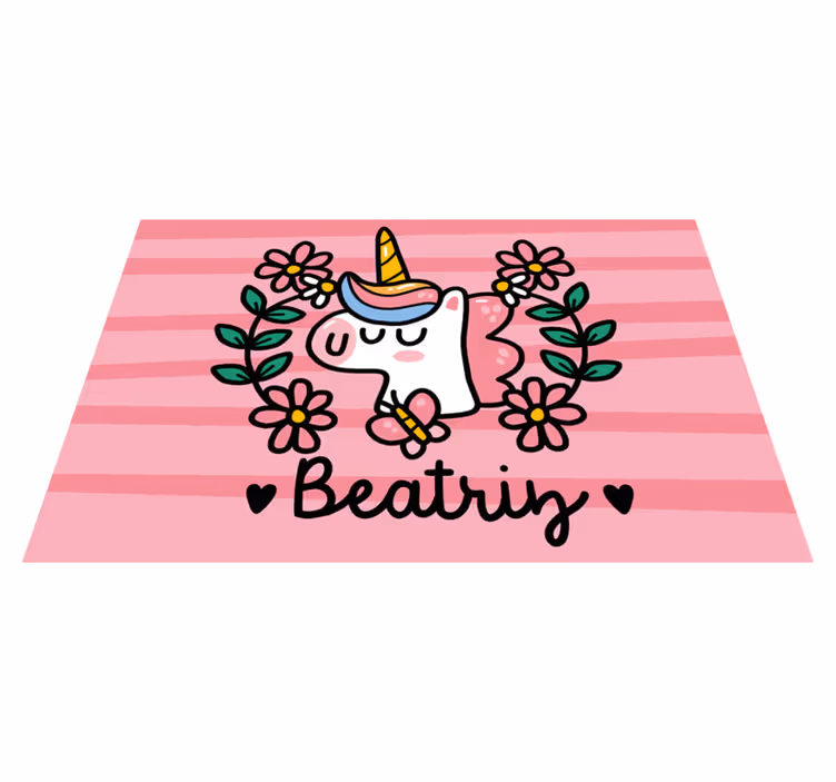 Tischset kinder einhorn mit blumen - TenStickers