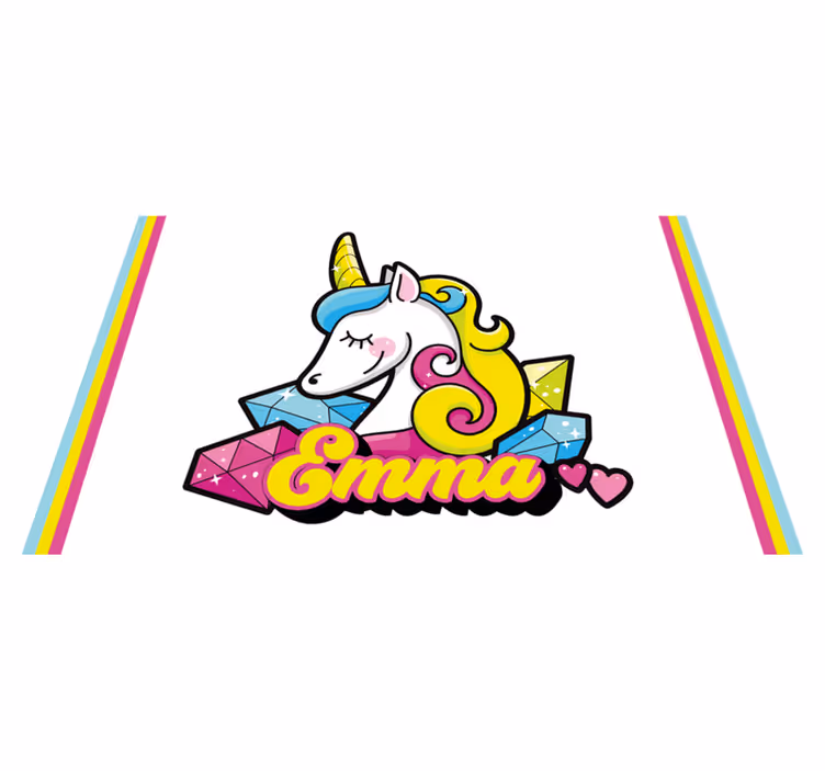 Tischset kinder einhorn edelstein thema - TenStickers