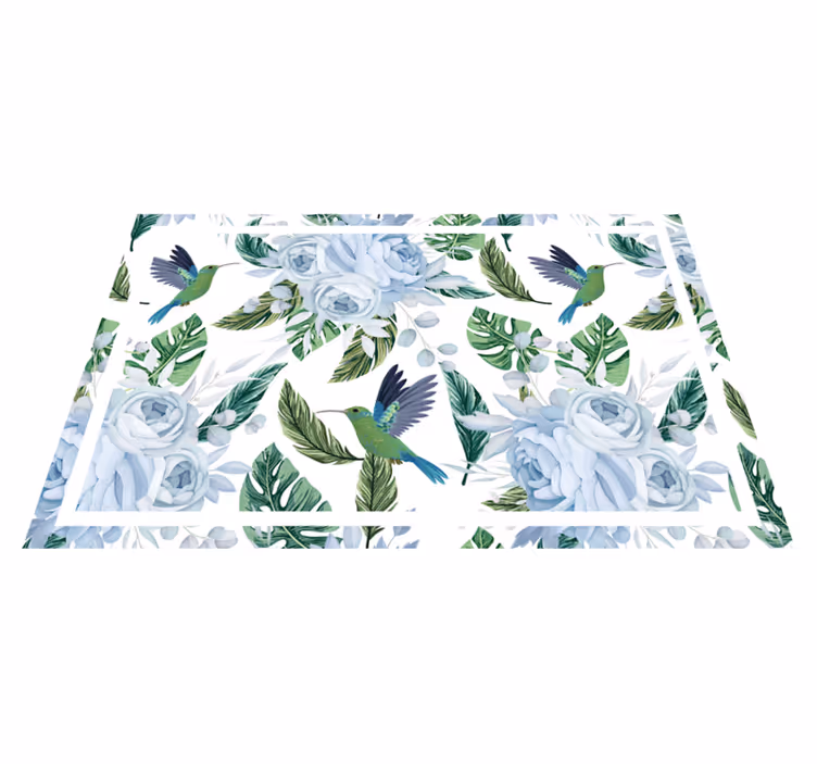 Tischset modern mit floralem kolibri-muster - TenStickers