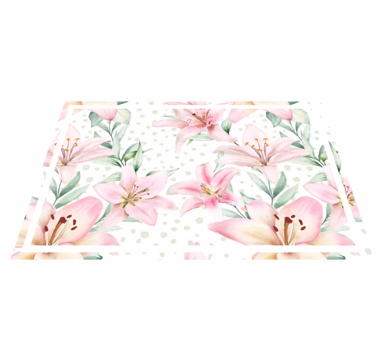 Tischsets originell mit floralem lilienarrangement - TenStickers
