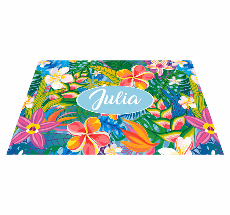 Tischset mit namen tropisches blumendesign - TenStickers
