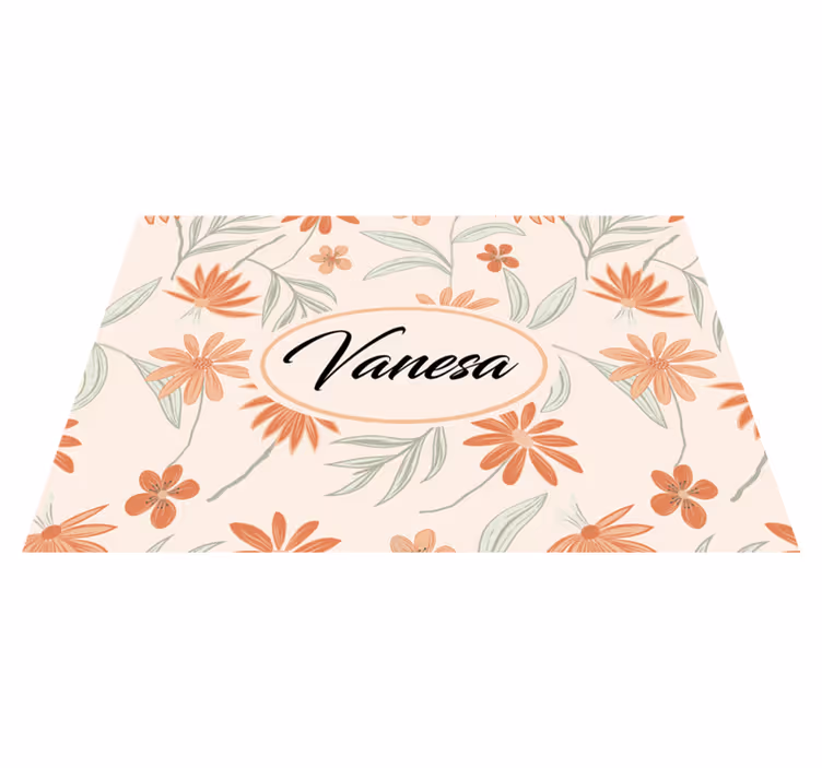 Tischset mit namen individuelles pflanzenarrangement - TenStickers