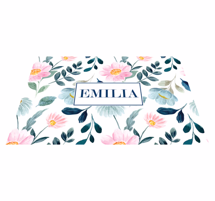 Tischset mit namen personalisierte blumenmotive - TenStickers