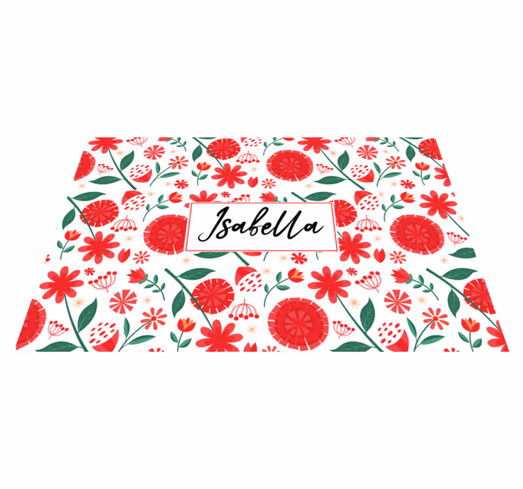Tischset mit namen florales namenskunstwerk - TenStickers