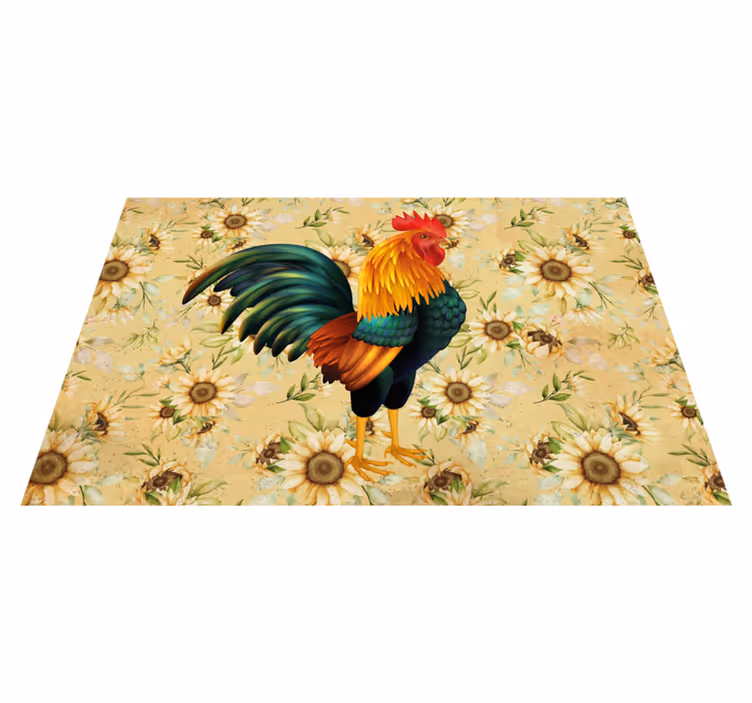 Tischsets originell mit buntem hahn-mittelstück - TenStickers