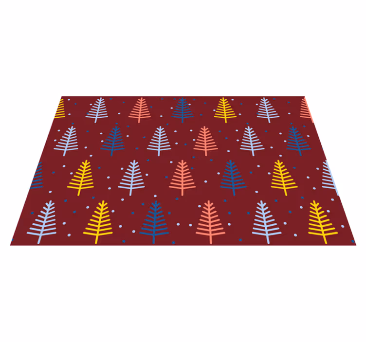 Tischset Weihnachten Handgezeichnetes weihnachtsbaummuster - TenStickers