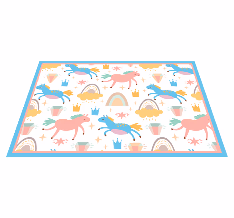 Tischset kinder bunte einhörner im galopp - TenStickers