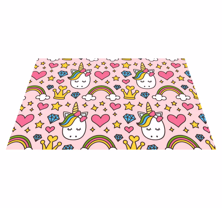 Tischset kinder mit niedlichem einhorn-muster - TenStickers