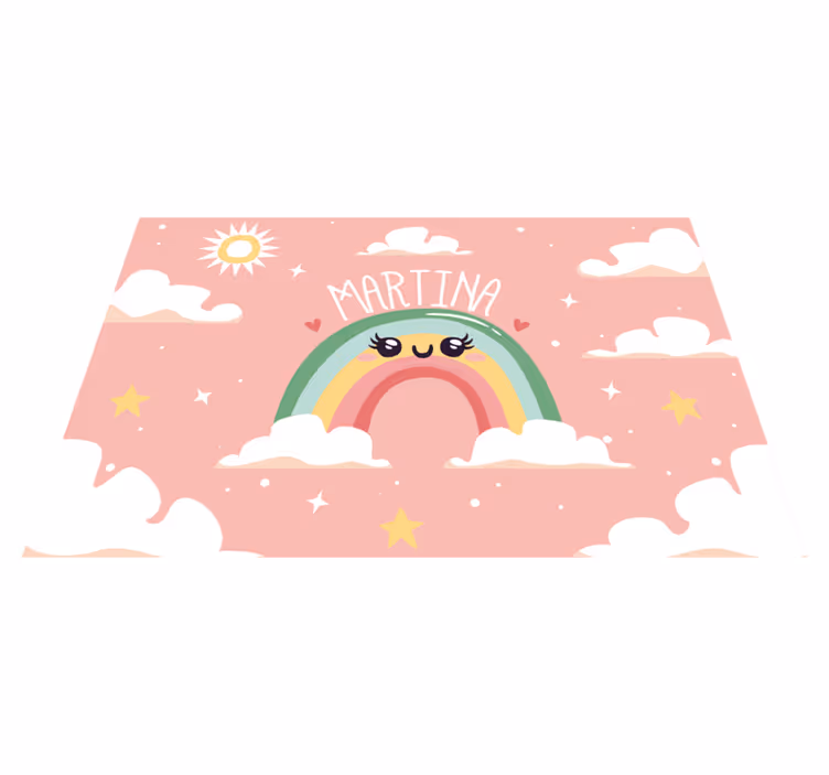 Tischset kinder fröhliche regenbogen szene - TenStickers