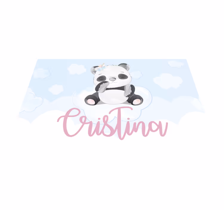 Tischset Kinder Süßer panda für mädchen mit Namen - TenStickers