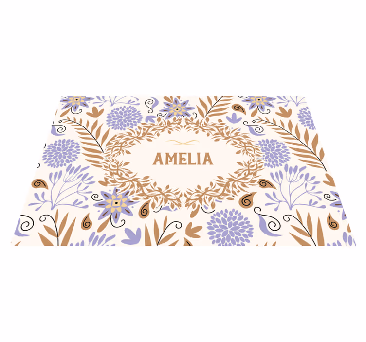 Tischset mit namen blumenmuster tischsets - TenStickers