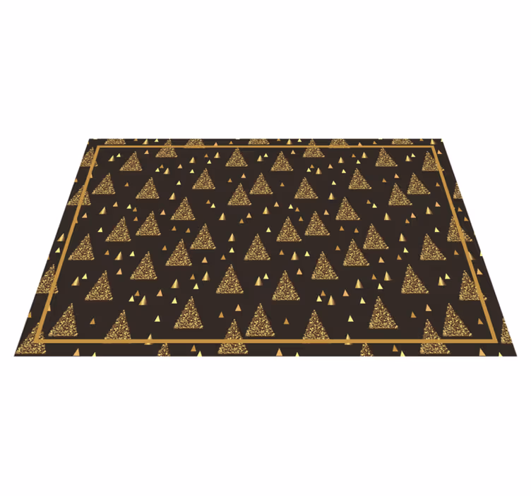 Tischset weihnachten elegante goldene weihnachtsbäume - TenStickers