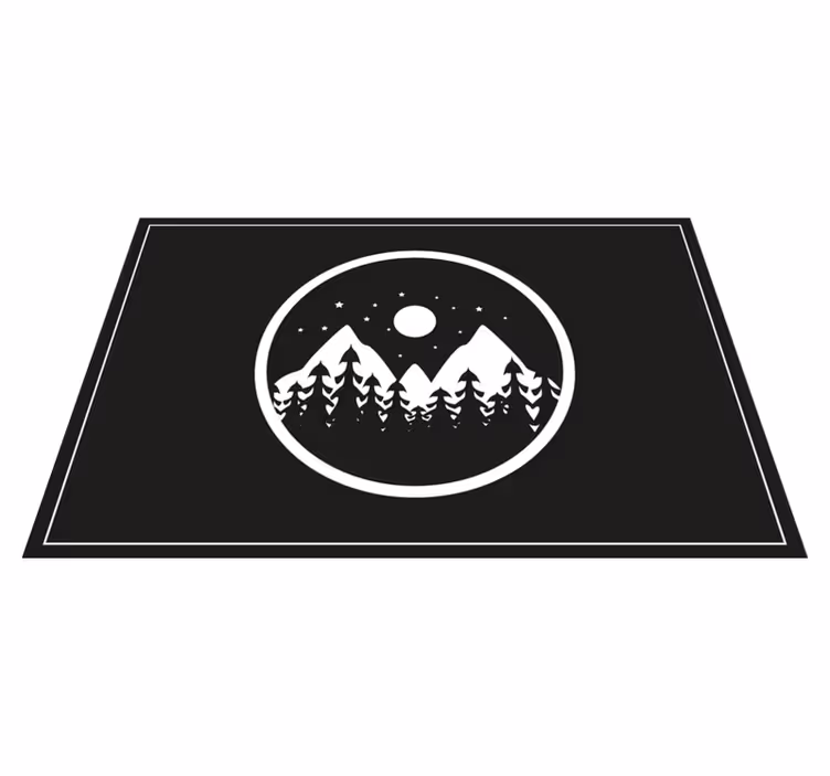 Tischsets originell Berge mit pinien und gras - TenStickers