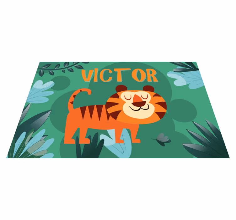 Tischset Kinder Süßer tiger für jungen mit Namen - TenStickers