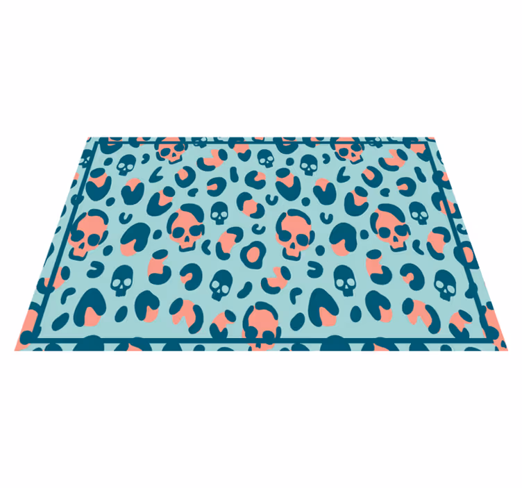 Tischset modern Blaues und pinkes totenkopf-leopardenmuster - TenStickers