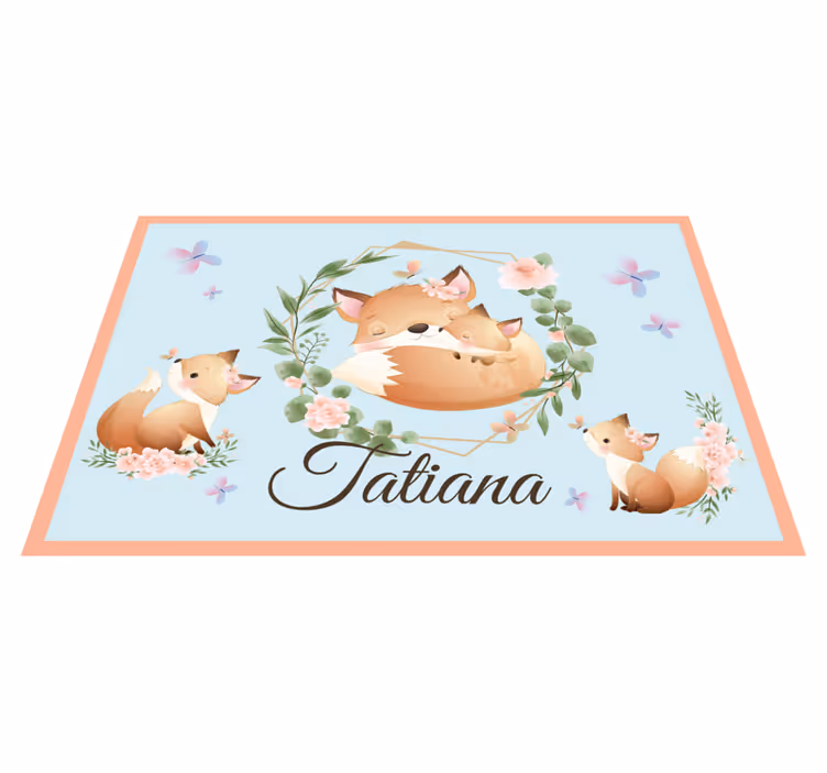Tischset kinder fuchs familie süß - TenStickers