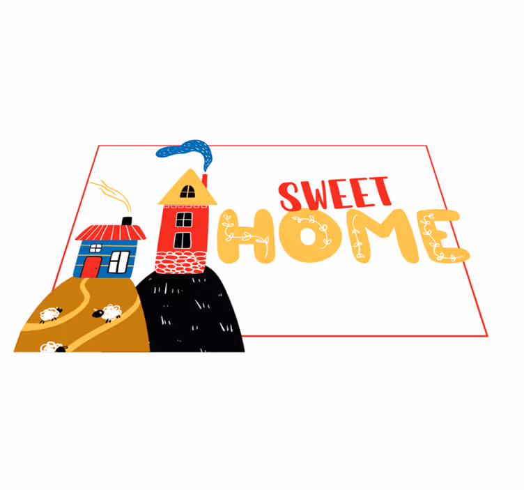 Tischset kinder bunte haus szene - TenStickers