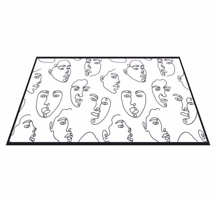 Tischset modern mit abstrakter gesichts-linienzeichnung - TenStickers