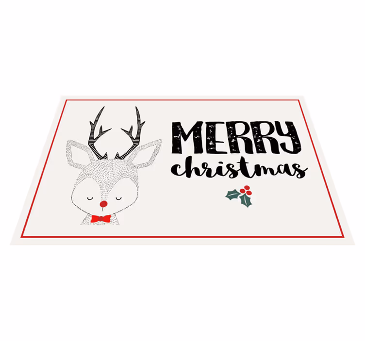 Tischset weihnachten mit fröhlicher rentier-illustration - TenStickers