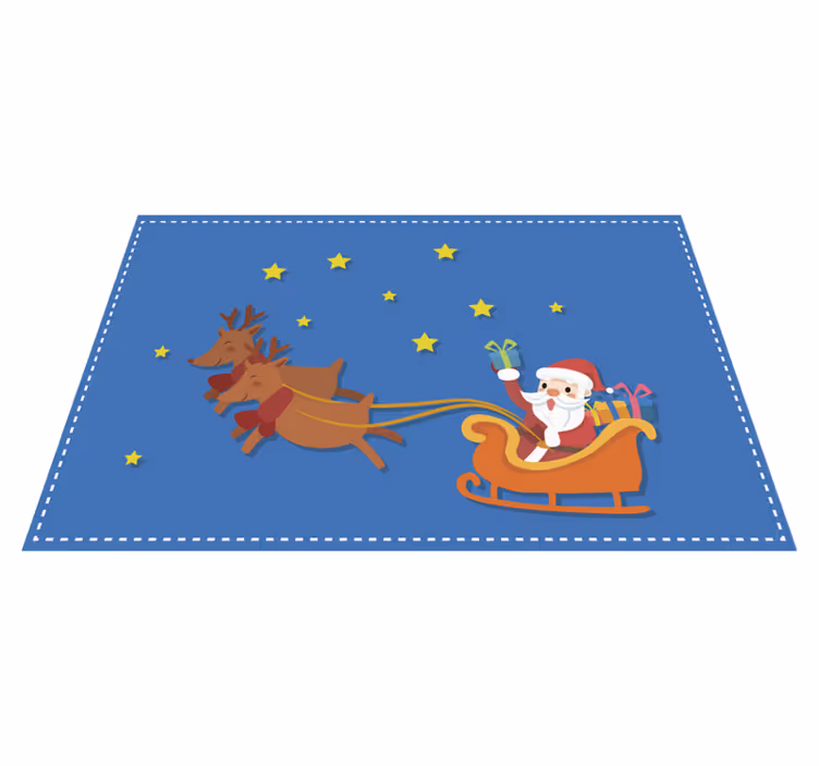 Tischset weihnachten schlittenfahrt mit dem weihnachtsmann - TenStickers