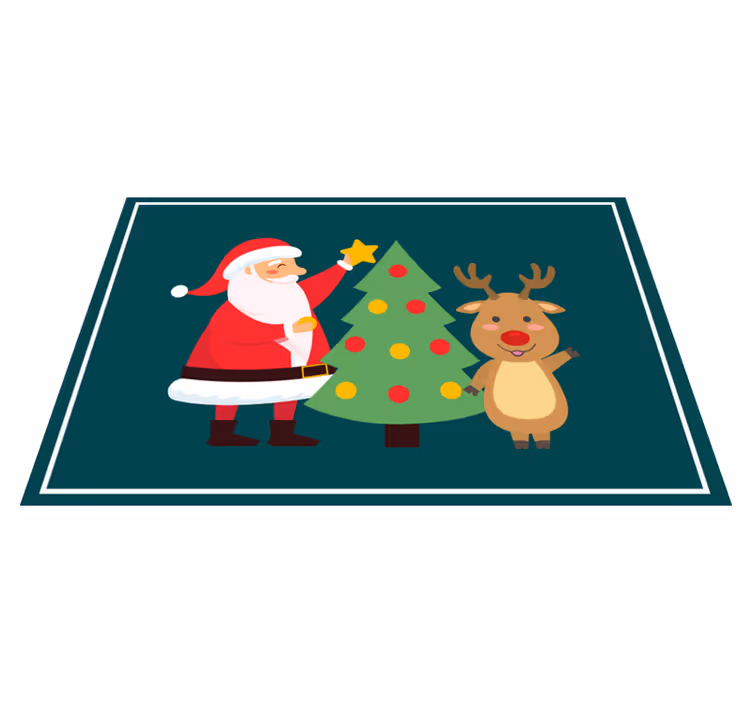 Tischset weihnachten mit santa und rentieren - TenStickers